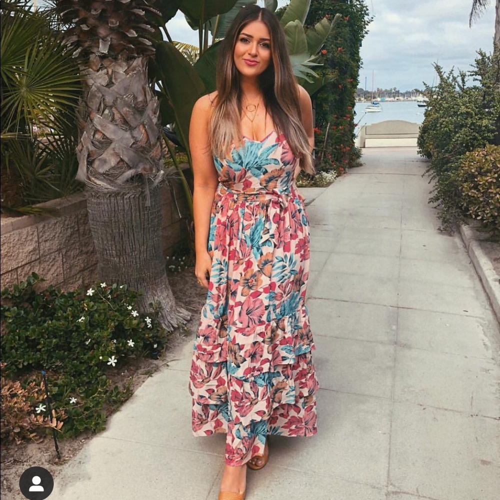 Floral three tier maxi dress